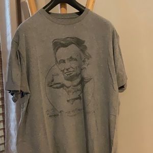 The Rail Brand T shirt Abraham “the Haystack” Lincoln XL Grey